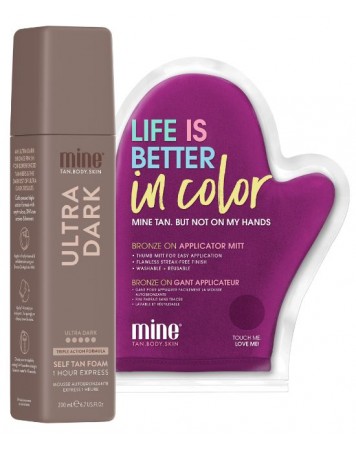 MineTan Ultra Dark - Self Tanning Foam 200 ml + Glove