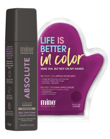 MineTan Absolute Ultra Dark - Self-tanning foam + Mitt