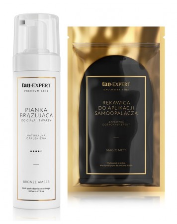TanExpert Bronze Amber - Pianka Samoopalająca + Rękawica
