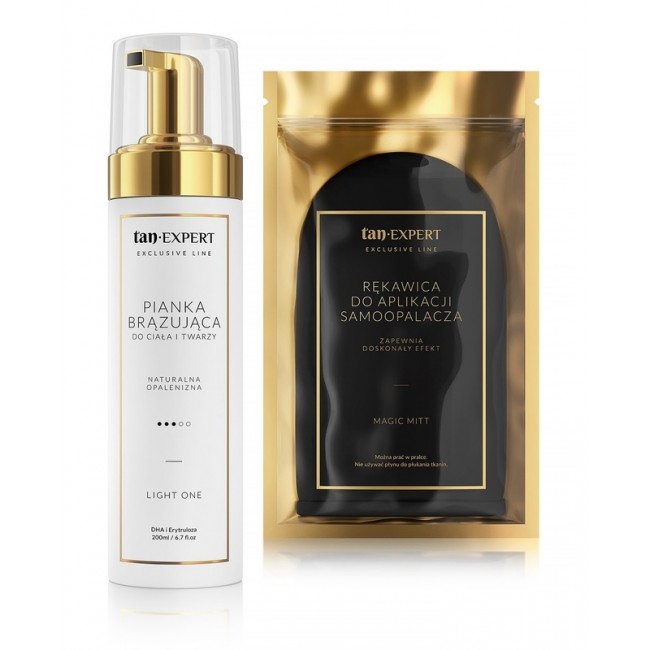 TanExpert Exclusive Line Light One - Selbstbräunungsschaum 200 ml + Handschuh